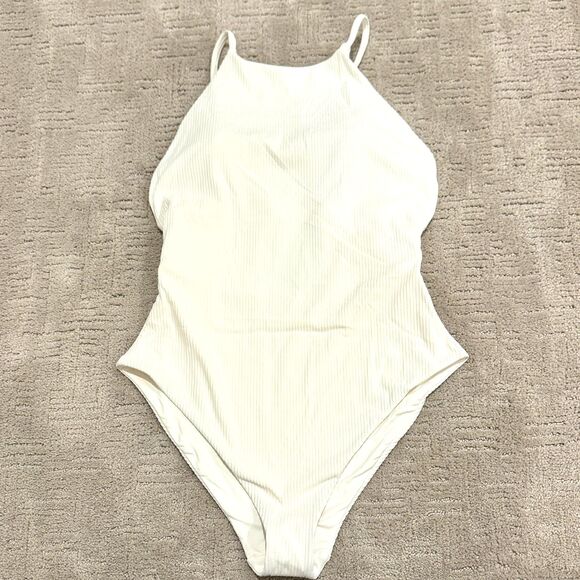 NWT* Andie Asbury Ribbed 1 Piece Swimsuit in White - Women's Large - Picture 3 of 8
